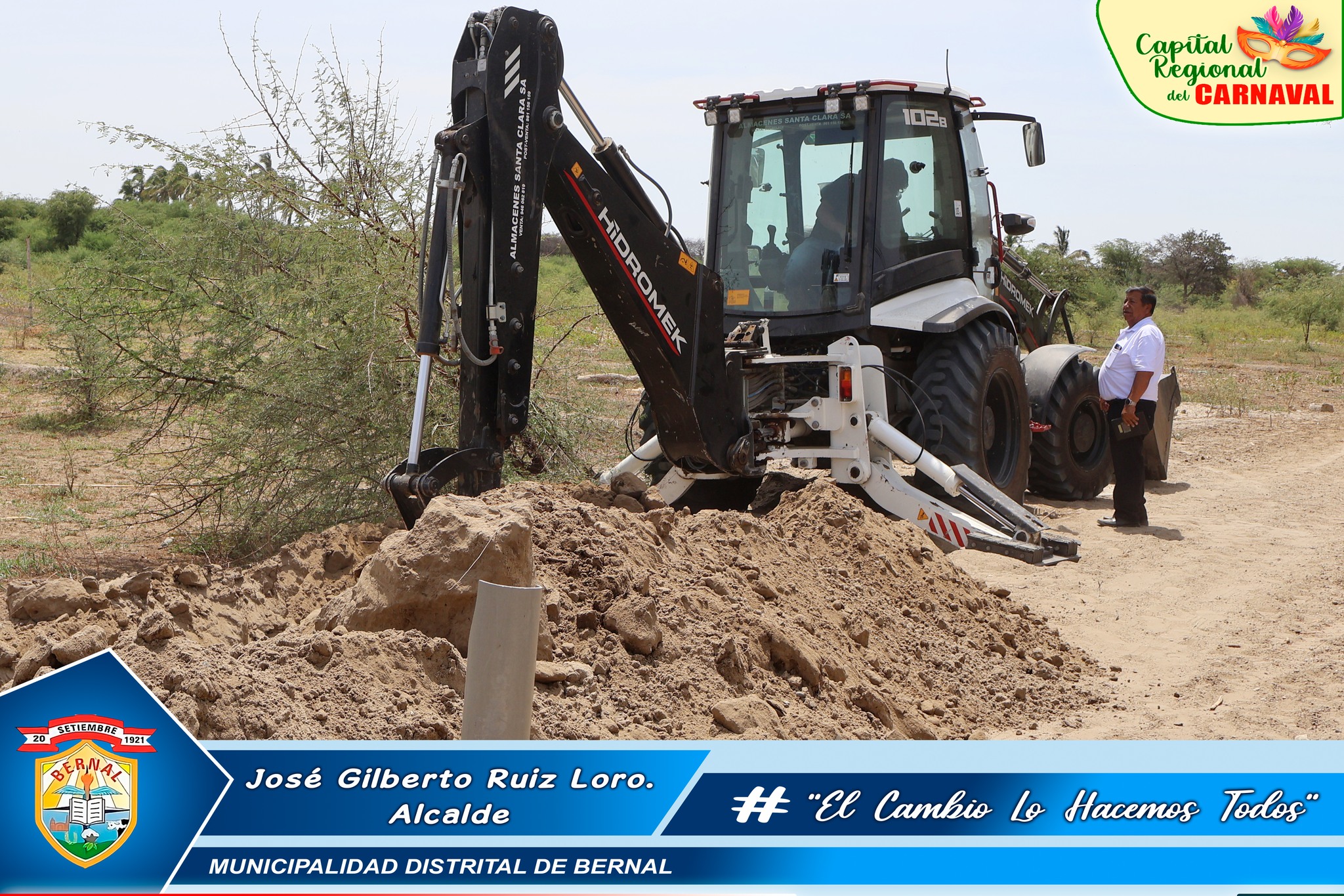 Municipalidad de Bernal ejecuta trabajos para mejorar la presiรณn del servicio de agua potable para el caserรญo de Santo Domingo.