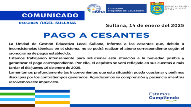 Pago a Cesantes