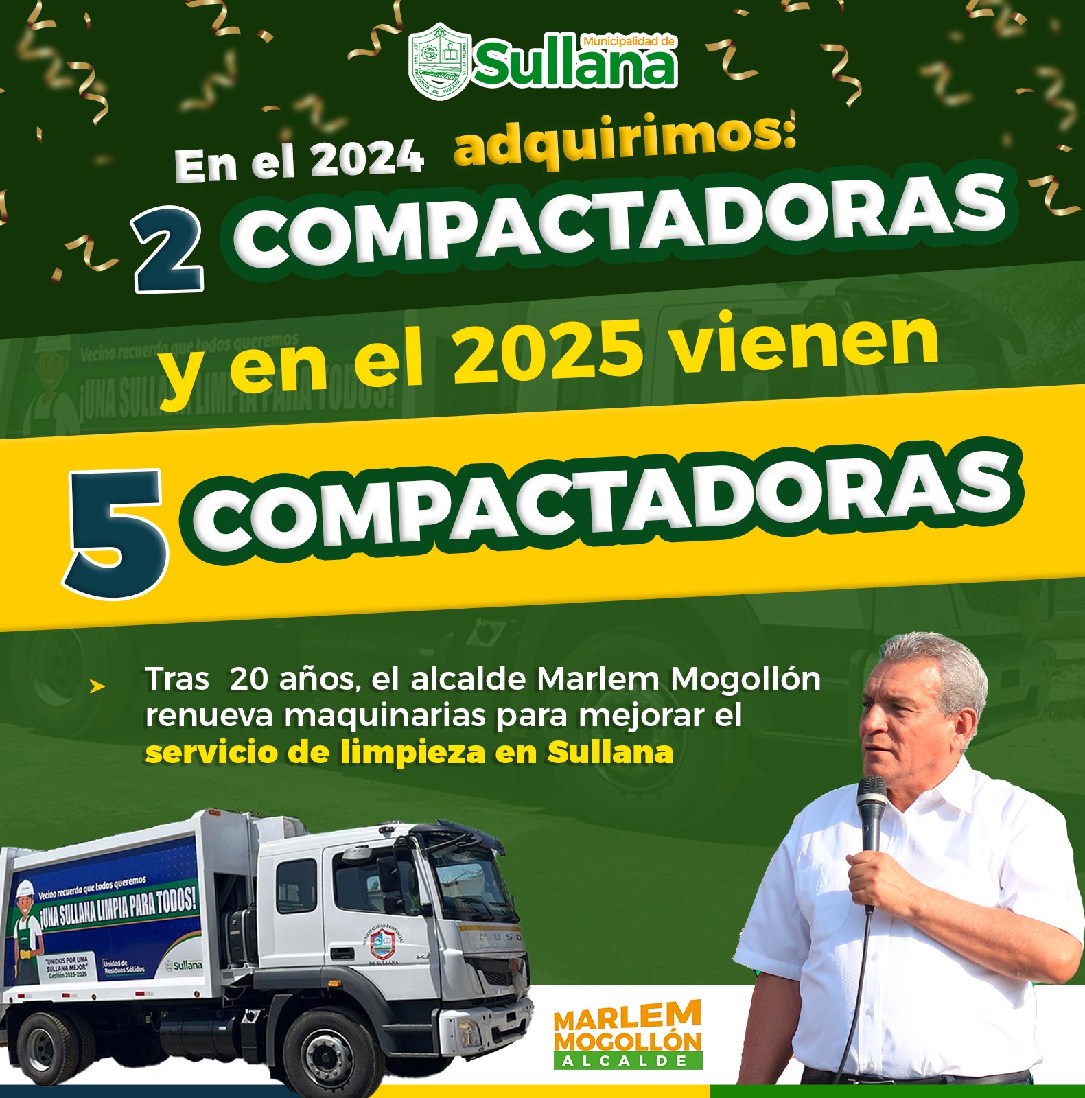 Después de 20 Años, Sullana Adquiere Compactadoras para Limpieza Pública