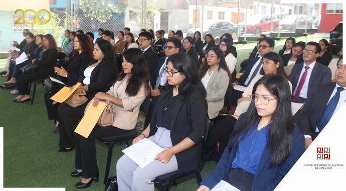 Presidenta de la Corte de Lima Sur, Hilda Piedra Rojas, dio la bienvenida a los integrantes del Programa Secigra