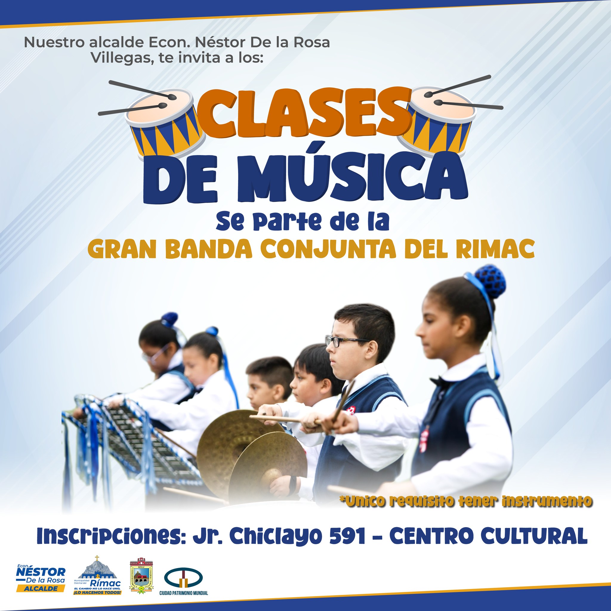 Subgerencia de Educación, Deporte y Juventudes, te invita a mejorar tus habilidades en la música e inscribirse en las “𝐂𝐋𝐀𝐒𝐄𝐒 𝐃𝐄 𝐌𝐔́𝐒𝐈𝐂𝐀 𝐆𝐑𝐀𝐓𝐔𝐈𝐓𝐀𝐒”.
