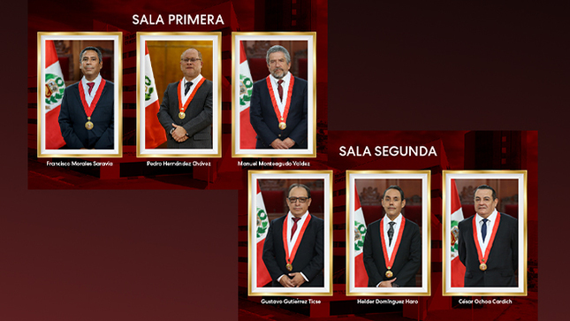 La Sala Primera es presidida por el magistrado Pedro Alfredo Hernández Chávez. La Sala Segunda es presidida por el magistrado Helder Domínguez Haro.