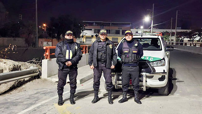 Serenos realizan patrullaje en el centro poblado de San Jacinto