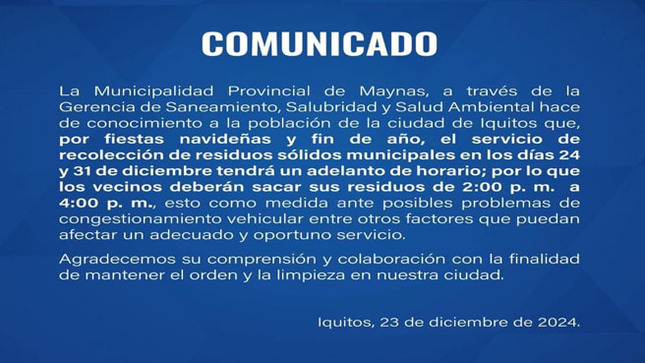 COMUNICADO