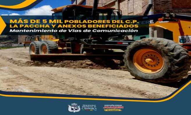 Más de 5 mil vecinos de La Paccha y sus alrededores están viendo mejoras significativas en sus vías de comunicación.
¡𝗖𝗢𝗡 𝗠Á𝗦 𝗢𝗕𝗥𝗔𝗦, 𝗝𝗢𝗔𝗤𝗨𝗜𝗡 𝗦Í 𝗖𝗨𝗠𝗣𝗟𝗘! 🙌