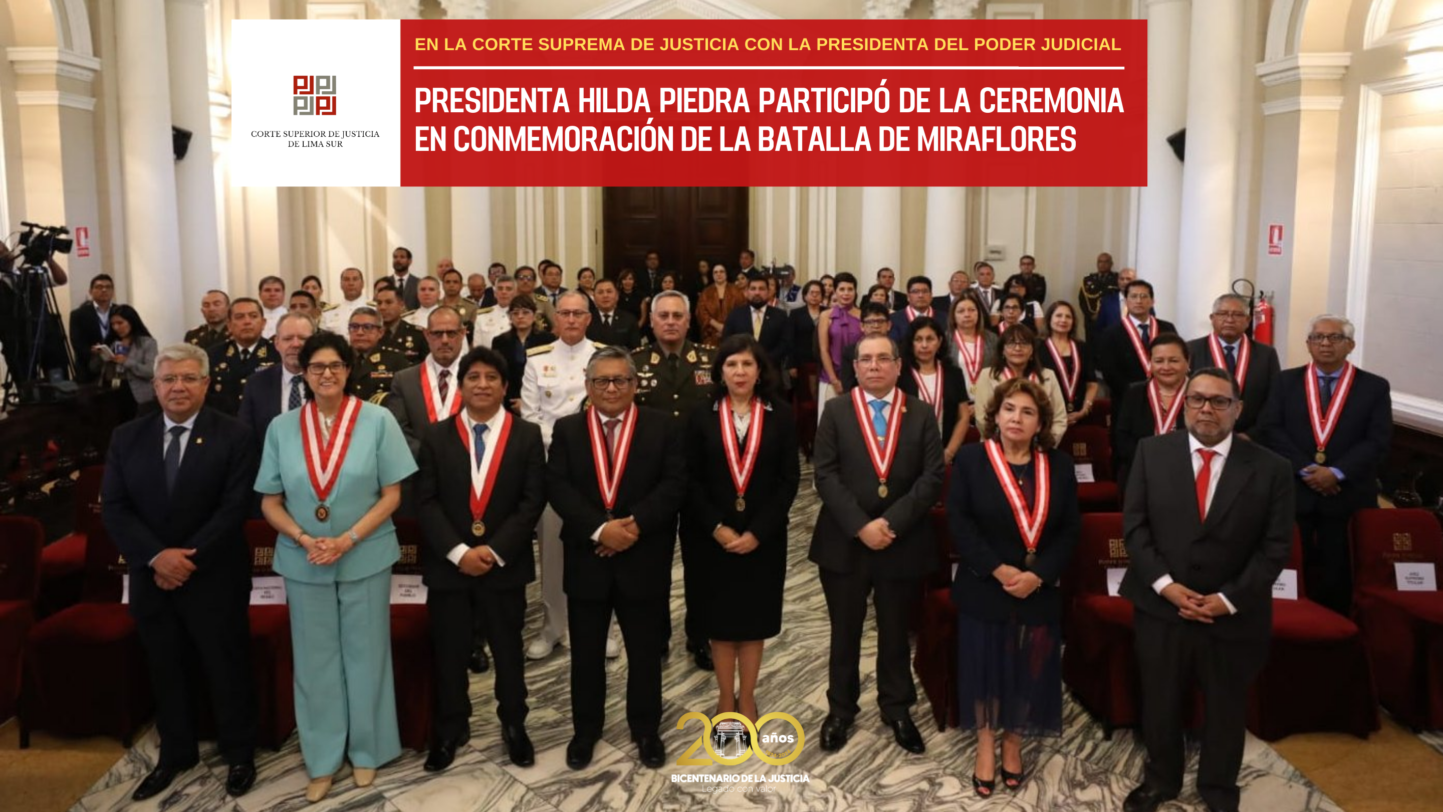 Presidenta de la Corte Superior de Justicia de Lima Sur participó en Ceremonia en conmemoración de la Batalla de Miraflores