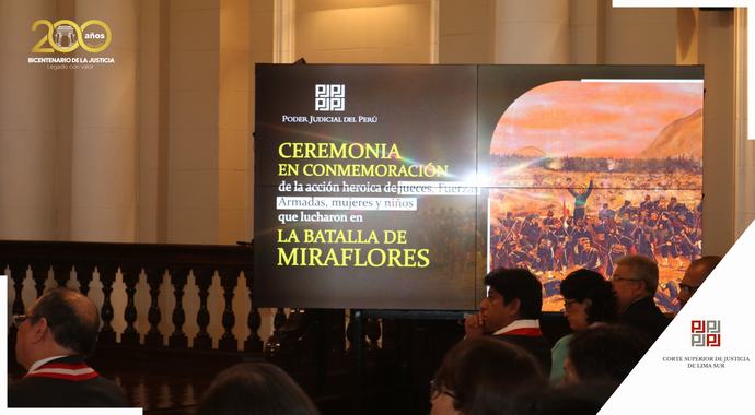 Presidenta de la Corte Superior de Justicia de Lima Sur participó en Ceremonia en conmemoración de la Batalla de Miraflores