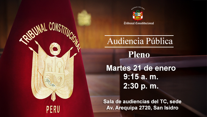 Pleno del TC sesionará el 21 de enero en su primera audiencia pública del 2025 y verá cuatro procesos de inconstitucionalidad