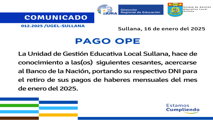 Comunicado N°12-2025