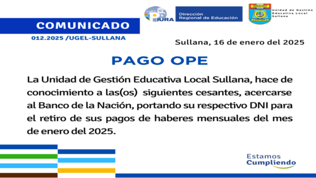 Comunicado N°12-2025