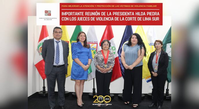 Importante reunión sostuvo la presidenta de la Corte Superior de Lima Sur con jueces y juezas del módulo integrado de violencia familiar