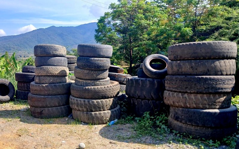 Las llantas acumuladas en las viviendas y áreas públicas son un foco potencial de criaderos de mosquitos.