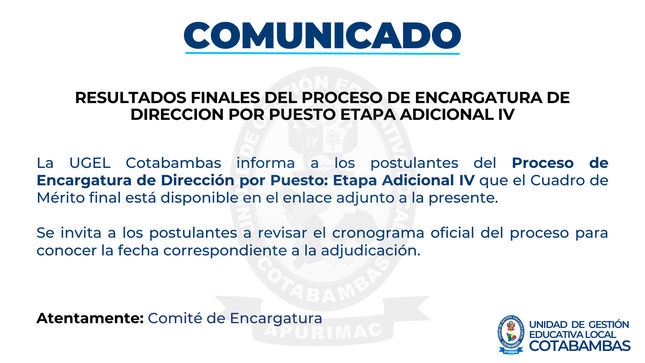 Comunicado resultados finales
