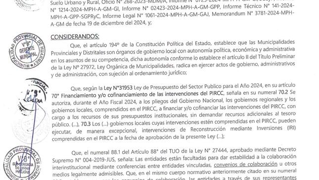 Acuerdo de Concejo Nº 003-2025-MPH