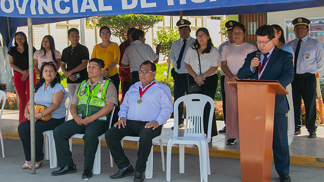 Ceremonia dominical de Izamiento de Banderas en la Provincia de Huarmey