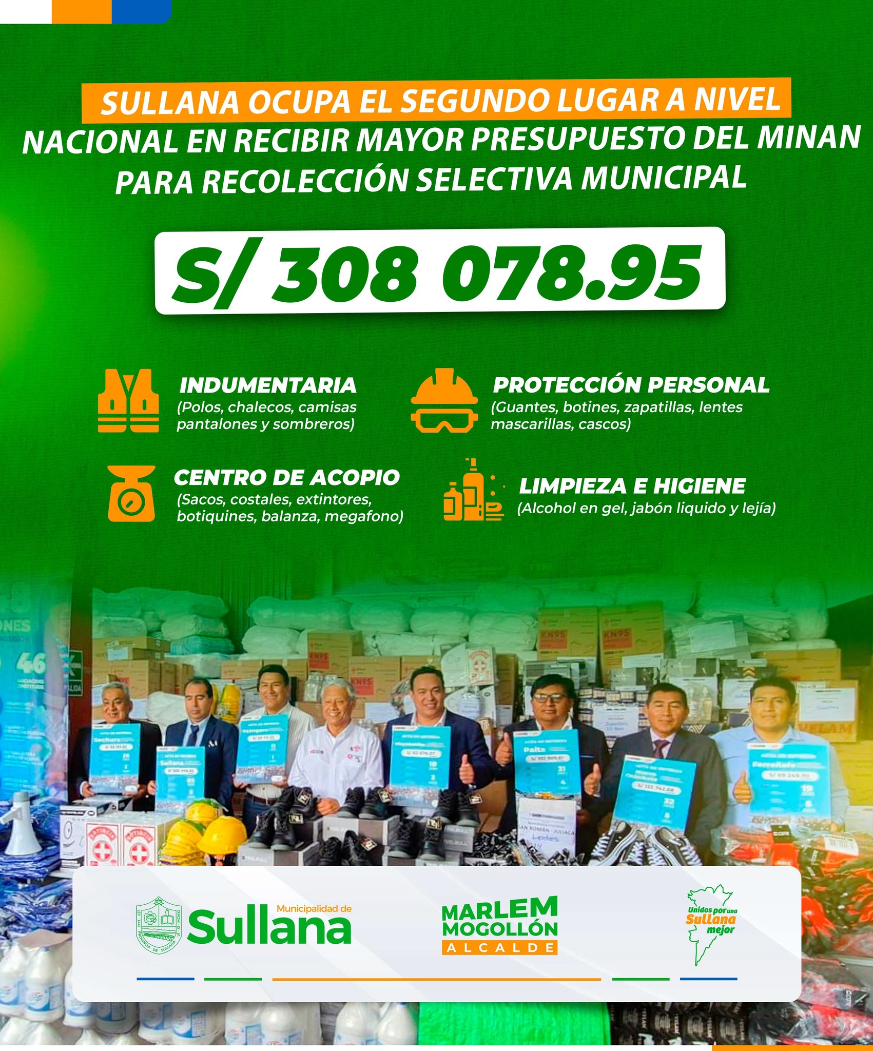Sullana ocupa el segundo lugar a nivel nacional en recibir mayor presupuesto del MINAM para recolección selectiva