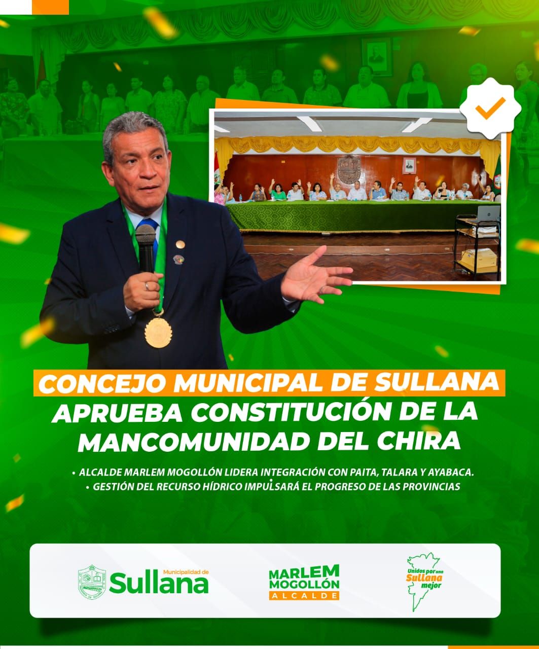 Concejo Municipal de Sullana aprueba constitución de la Mancomunidad del Chira para la gestión del recurso hídrico