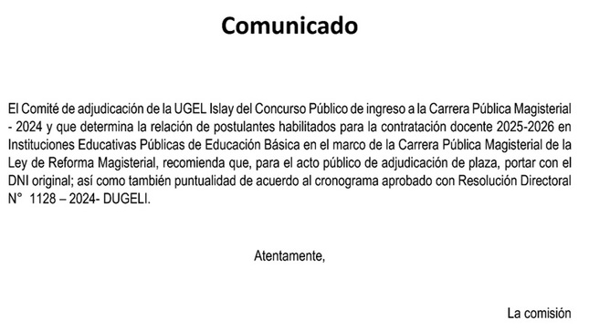 Comunicado