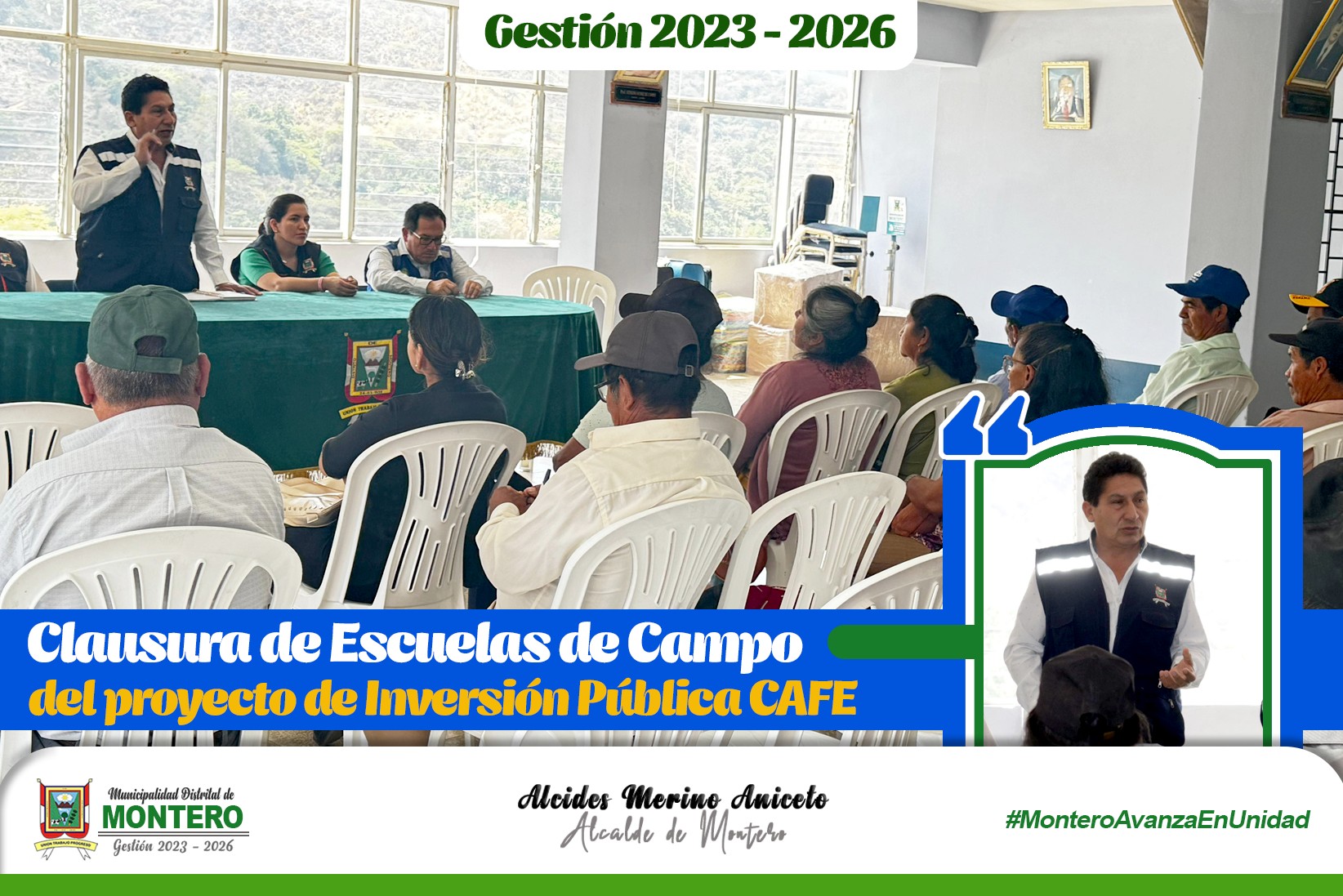 MDM Realiza Clausura de Escuelas de Campo del Proyecto Inversión Publica Café