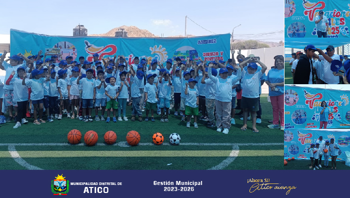 Collage de la inauguración de las Vacaciones Útiles 2025 en Atico