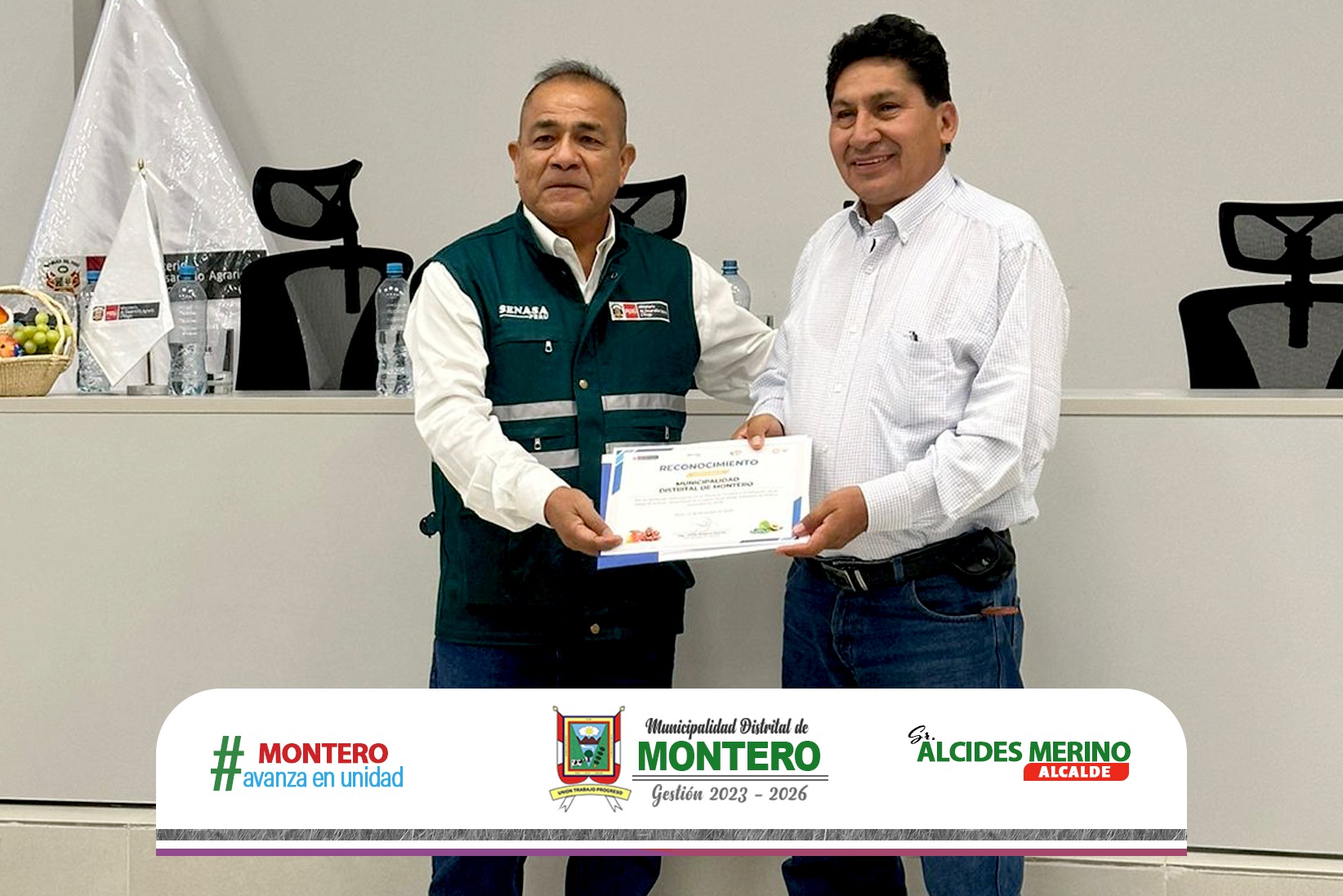 Alcalde de Montero Recibió Reconocimiento por parte del Proyecto de Erradicación de moscas de fruta