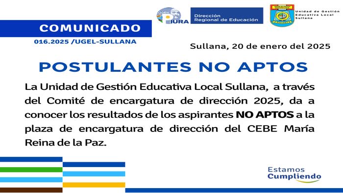 Comunicado N°16-2025