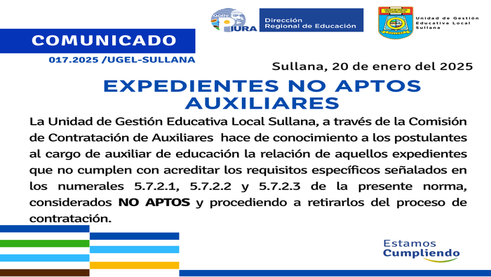 Comunicado N°17-2025