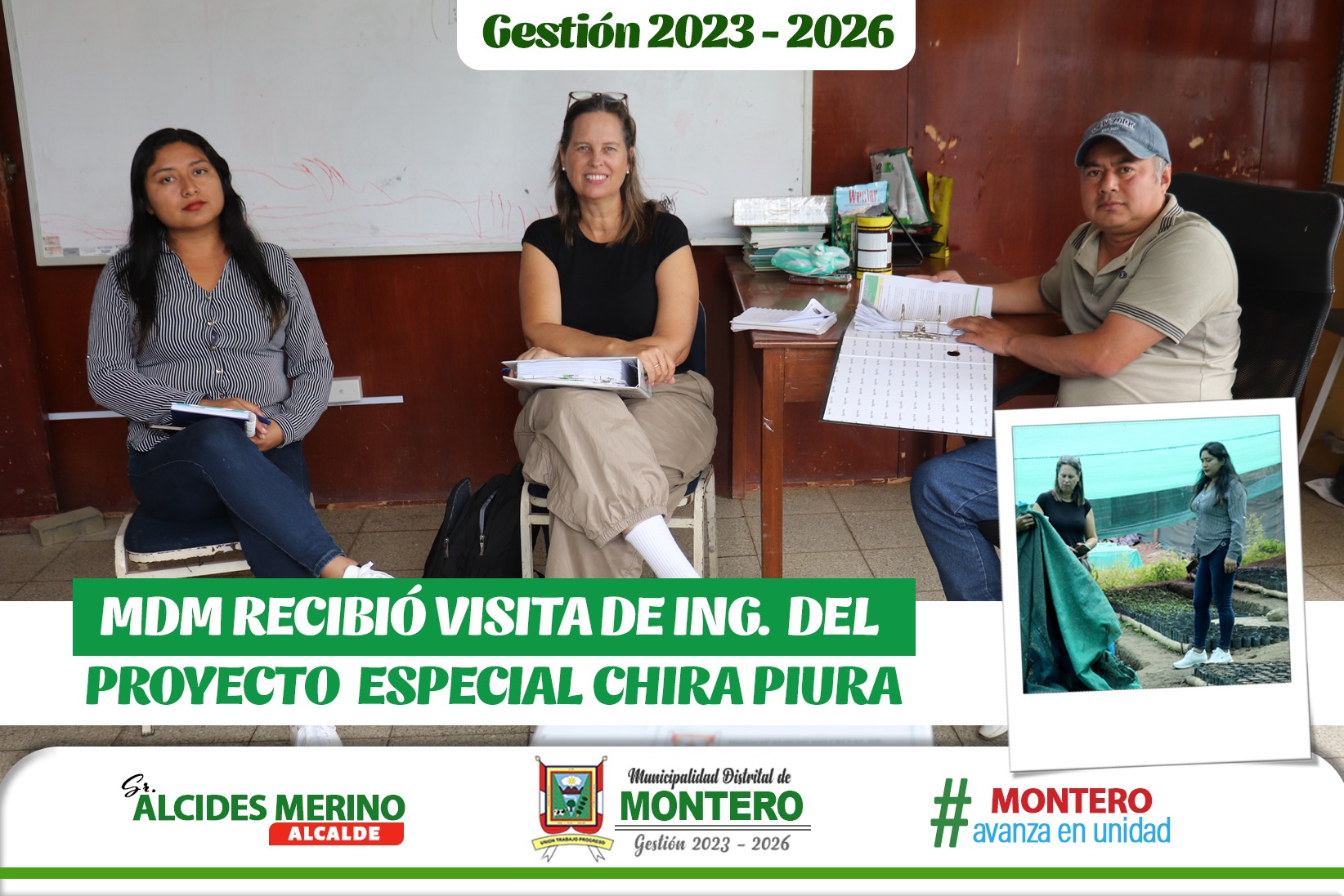 𝐌𝐃𝐌 Recibió la Visita de la Ingeniera Forestal del Proyecto Especial Chira Piura
