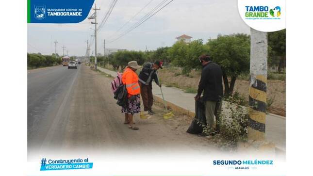  MDT refuerza la limpieza de espacios públicos en Tambogrande 