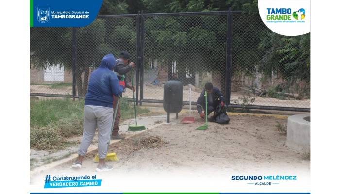MDT refuerza la limpieza de espacios públicos en Tambogrande