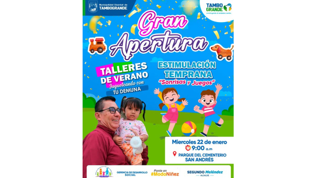 MDT inaugura talleres de verano y estimulación temprana para nuestras niñas y niños