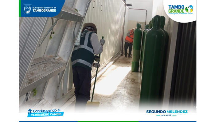 MDT realiza trabajos de limpieza en la planta de oxígeno de la posta de Tambogrande