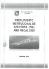 Vista preliminar de documento Presupuesto Institucional de Apertura (PIA) - 2025