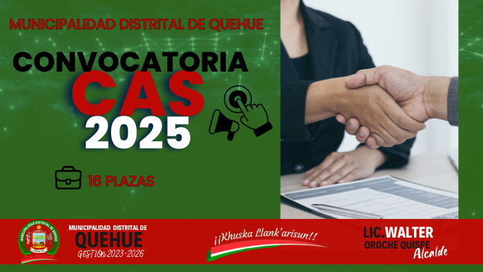 CONVOCATORIA CAS N° 001 - 2025-MDQ/C-C.