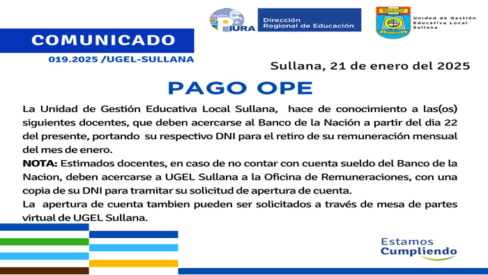 Comunicado N°19-2025