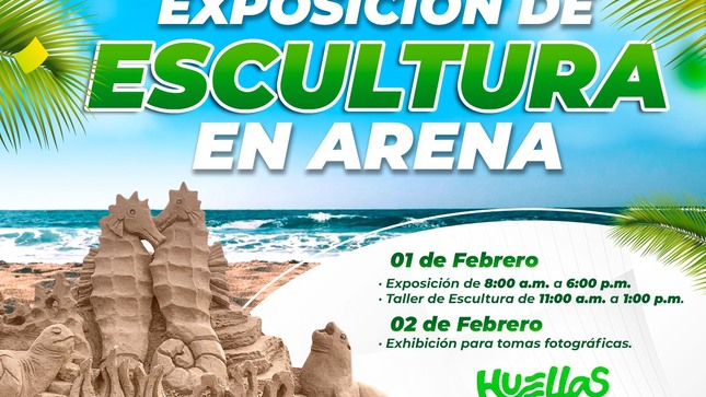 La Municipalidad Distrital de Mala te invita a disfrutar la Gran Exposición de Escultura en Arena y Taller de Escultura por el II Festival del Pisco Sour Mala - 2025. 
​Sábado 01 de febrero 
     Exposición de 08:00 a.m. a 06:00 p.m.
     ​Taller de Escultura de 11:00 a.m. a 01:00 p.m. 
2. Domingo 02 de febrero 
     ​Exhibición para tomas fotográficas 
​Playa Bujama Baja
Ven y no te pierdas de esta oportunidad perfecta para compartir en familia y admirar el arte y creatividad de los escultores de Huellas de Arena.
¡No te lo pierdas!
𝙈𝙖𝙡𝙖, 𝙪𝙣𝙖 𝙣𝙪𝙚𝙫𝙖 𝙝𝙞𝙨𝙩𝙤𝙧𝙞𝙖 