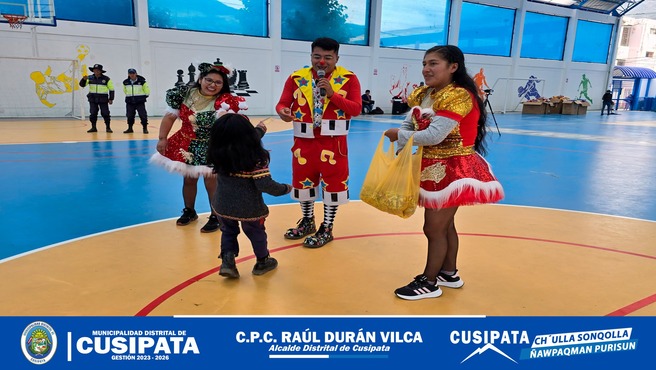 La Municipalidad Distrital de Cusipata realiza la gran chocolatada y reparticiรณn de juguetes para los niรฑos y niรฑas del Cusipata