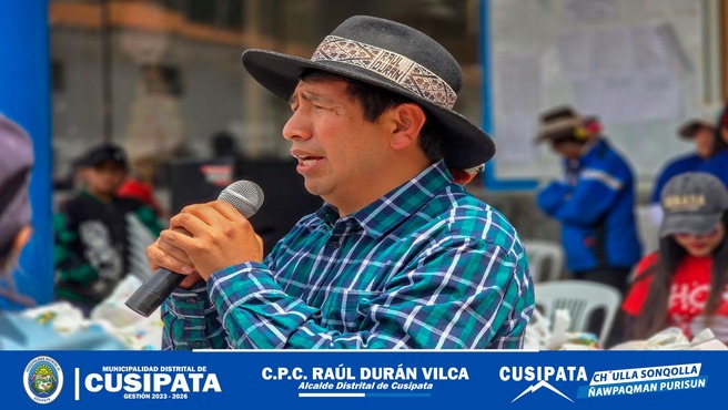 Entrega de canastas saludables del proyecto Salud Alimentaria en Cusipata