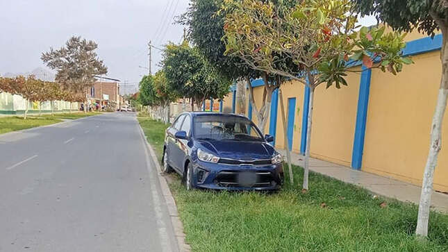 Vehículo estacionado en áreas verdes 