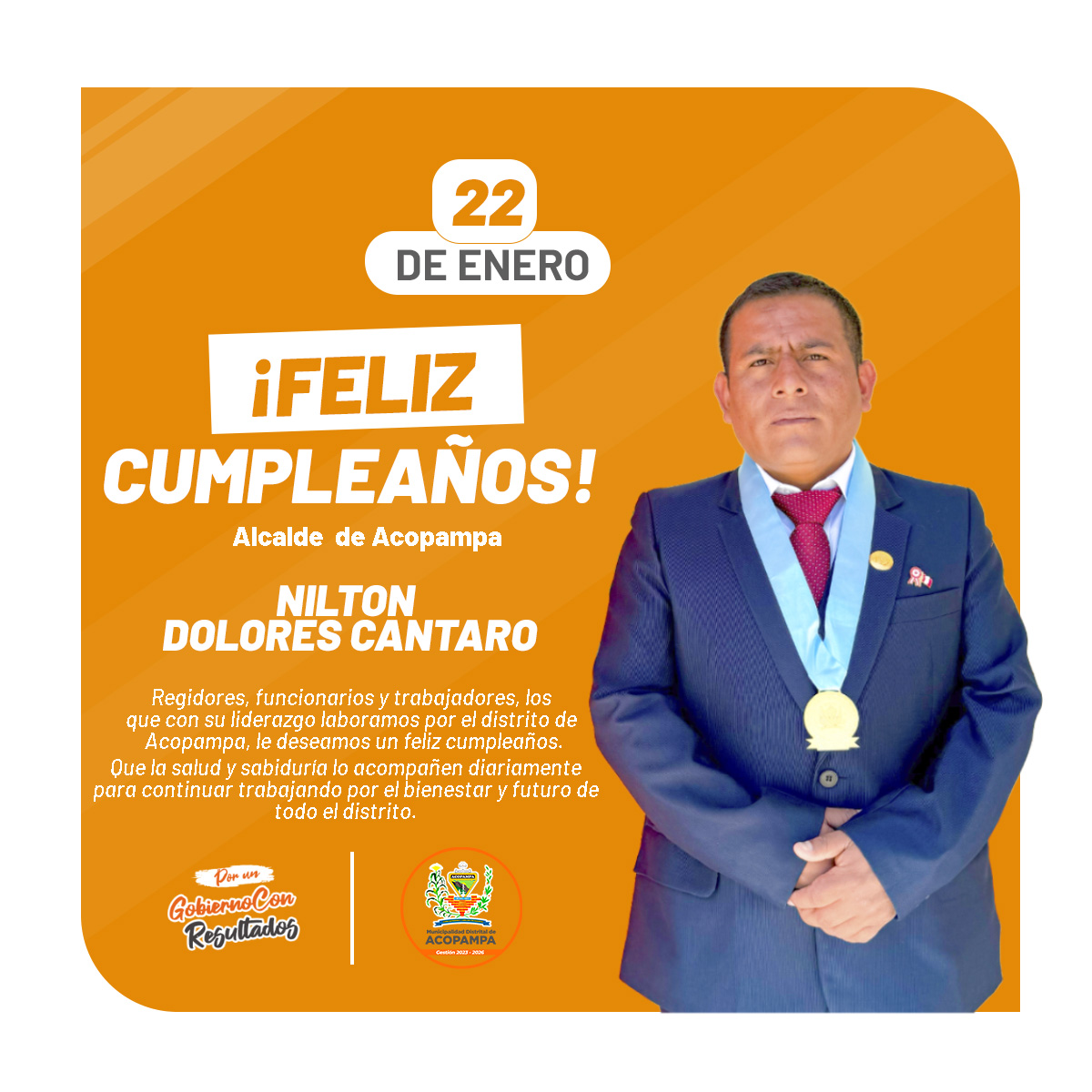 ¡Feliz cumpleaños alcalde de Acopampa!
