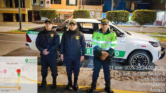 Serenazgo Nepeña y efectivo policial a cargo del patrullaje nocturno 
