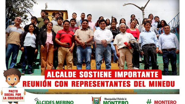 Alcalde Alcides Merino   Sostiene Importante Reunión Con Representantes del Minedu 