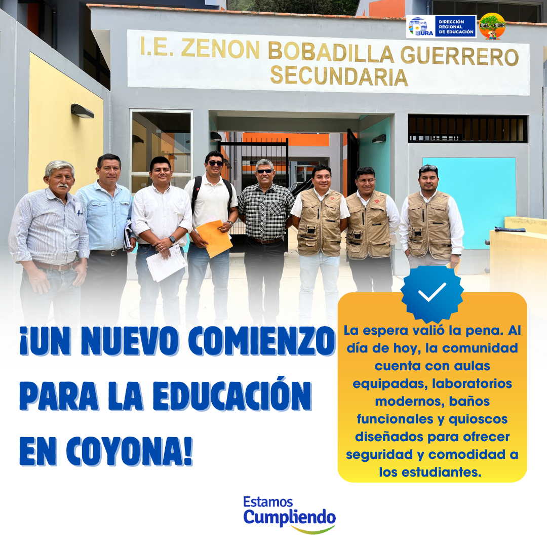 UGEL Piura lidera el proceso de recepción de nuevas infraestructuras educativas en Coyona-Canchaque