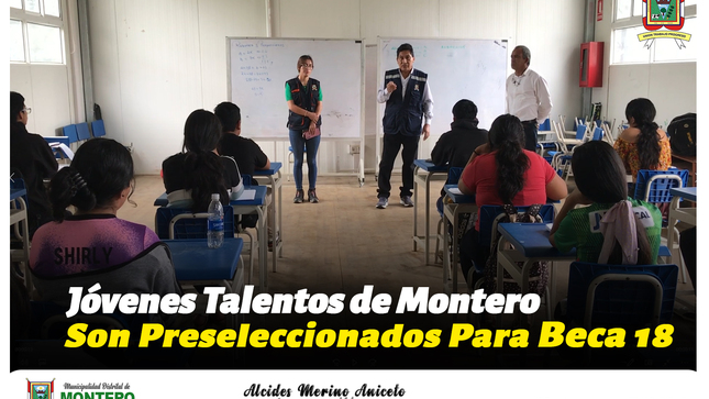 Jóvenes Talentos de Montero  son Preseleccionados para la Beca 18 