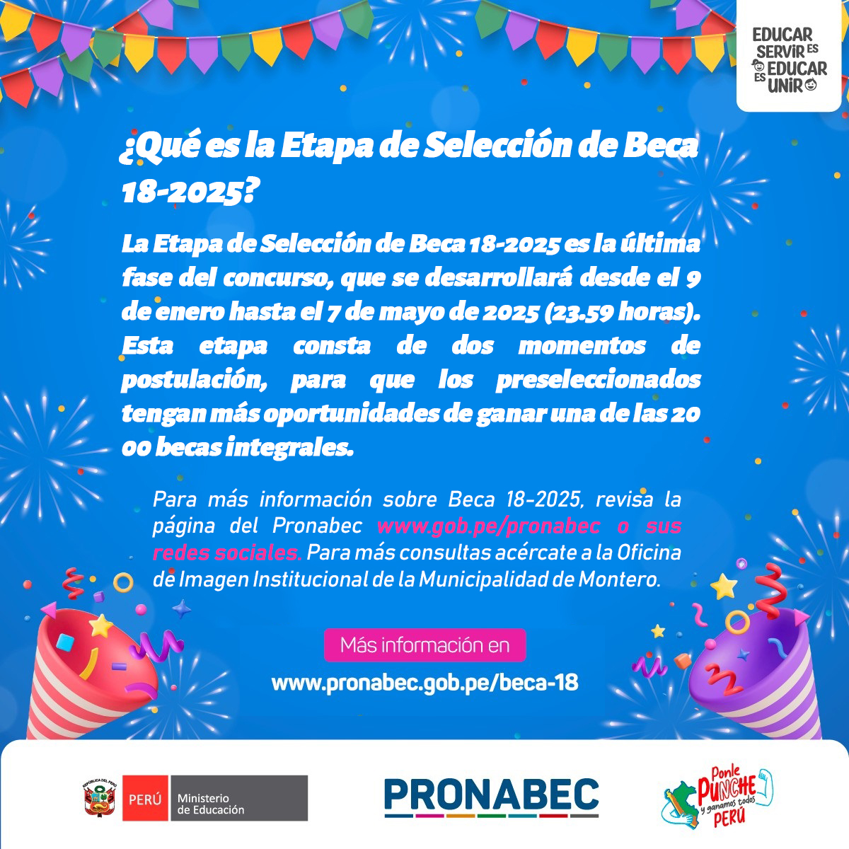 Jóvenes Talentos de Montero son Preseleccionados para la Beca 18