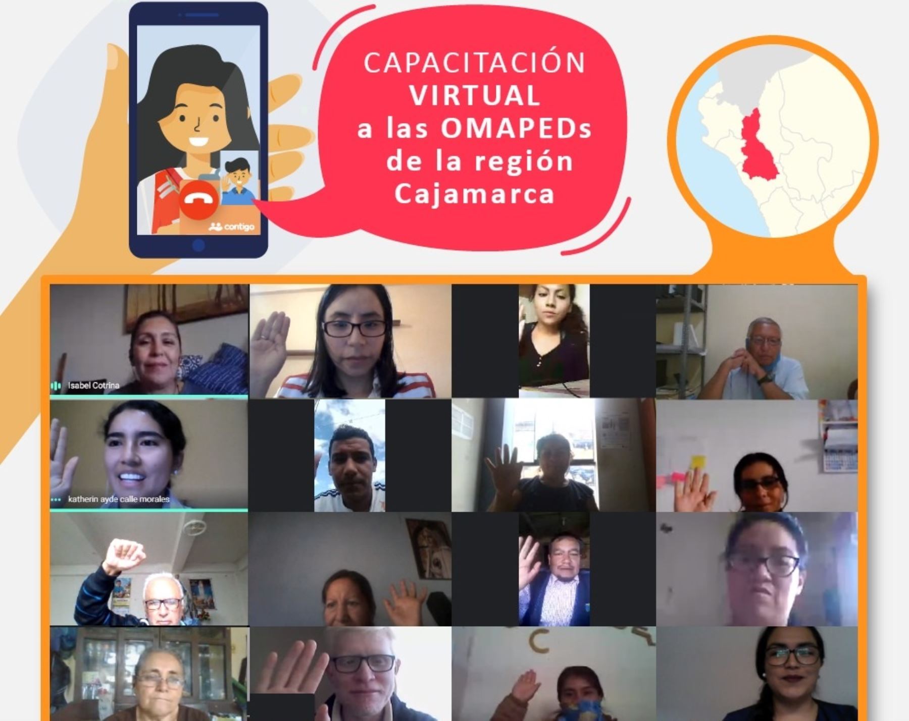 Capacitación a personal de las OMAPED de la municipalidades de Cajamarca.