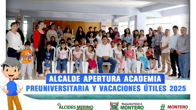 Alcalde de la MDM  Apertura Academia Preuniversitaria y Vacaciones  Útiles 2025