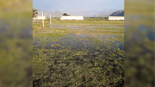 Regado del estadio "Justo Ruiz Prieto" de San Jacinto