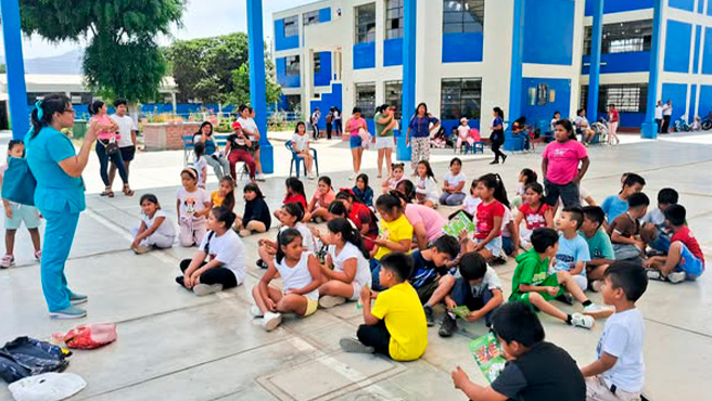 Niños y adolescentes de los talleres de vacaciones útiles 2025 de Huarmey son sensibilizados en medidas preventivas contra el dengue