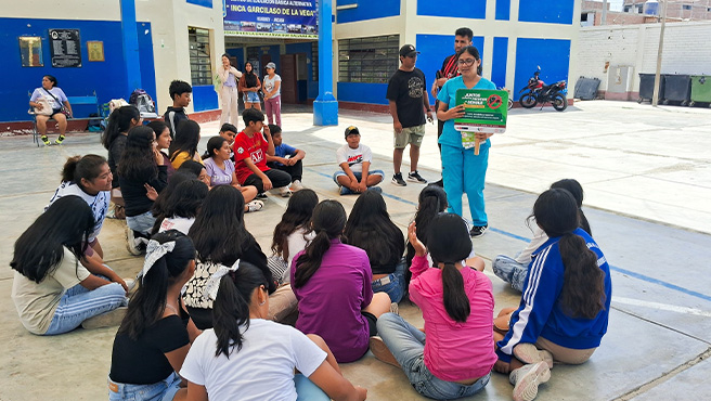 Niños y adolescentes de los talleres de vacaciones útiles 2025 de Huarmey son sensibilizados en medidas preventivas contra el dengue